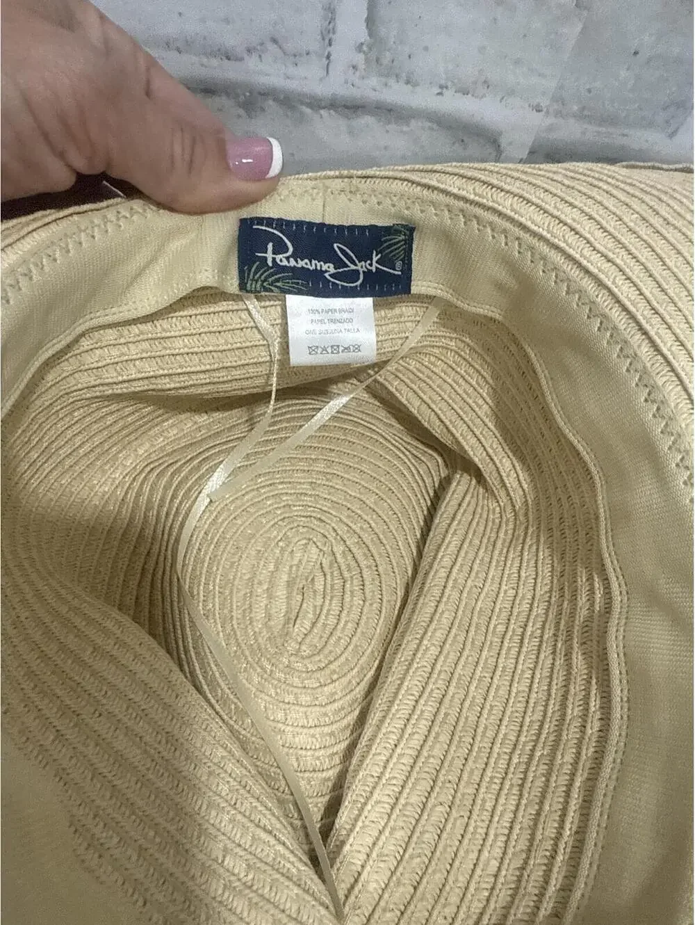 Panama Jack Straw Sun Hat with Buckle and Blue Band